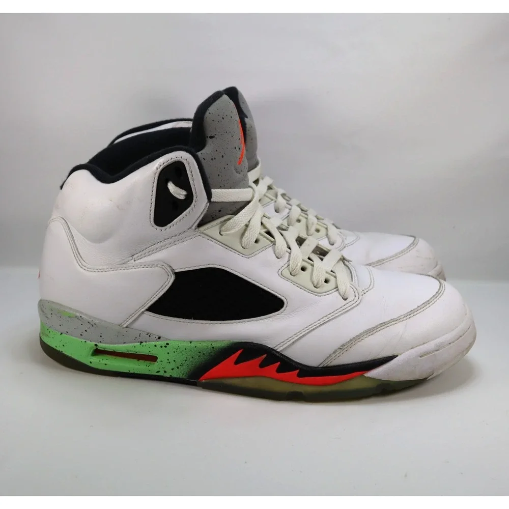 Nike Air Jordan 5 Retro Pro Stars White Green Men's Shoes Sneakers Size 11.5‎
